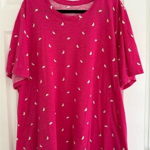 Lane Bryant Pink Short Sleeve Tee with Little Limes as Accents - 26/28